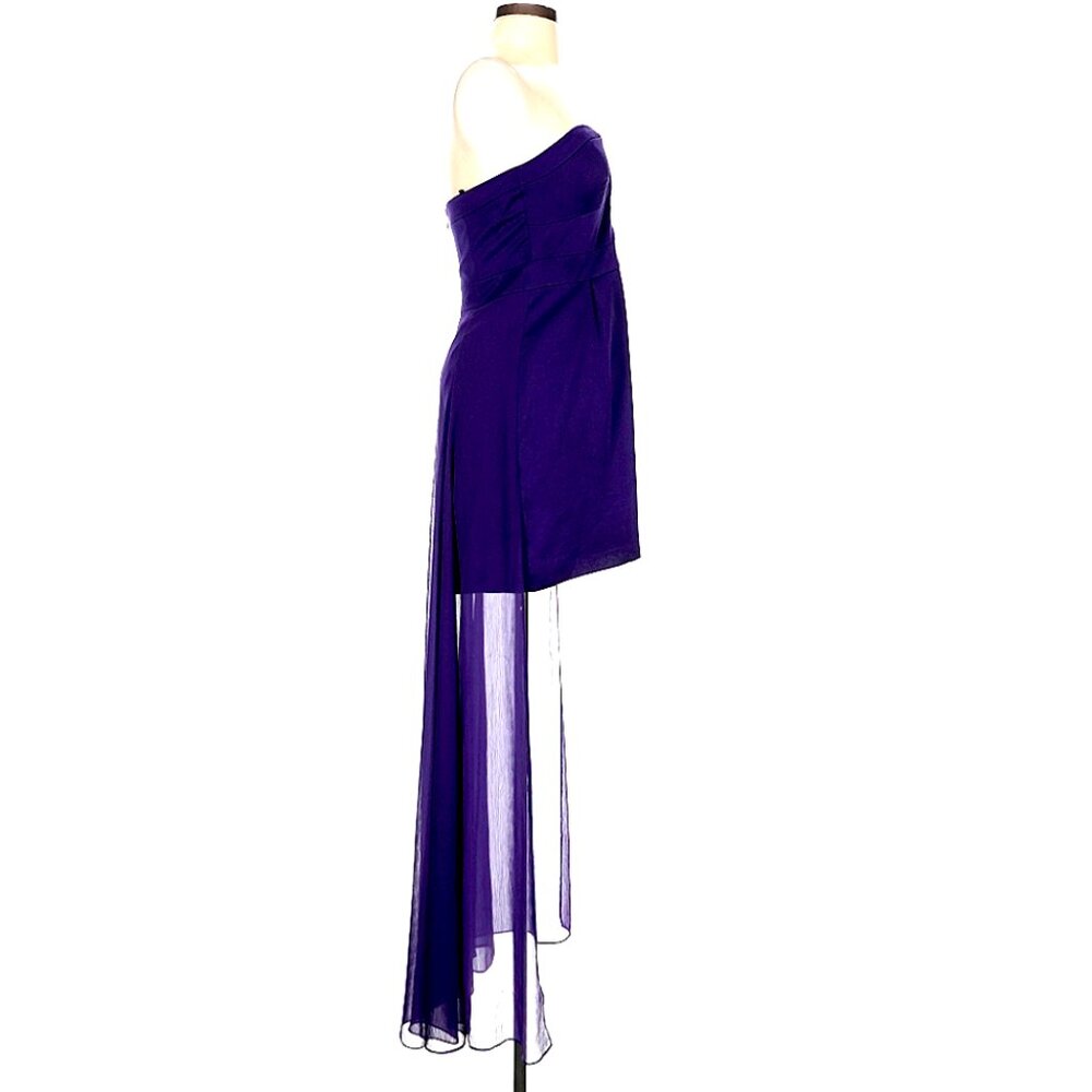BCBGeneration Amethyst Strapless Skirt Tail High-Low Cocktail Dress - Size 4 - Picture 4 of 11